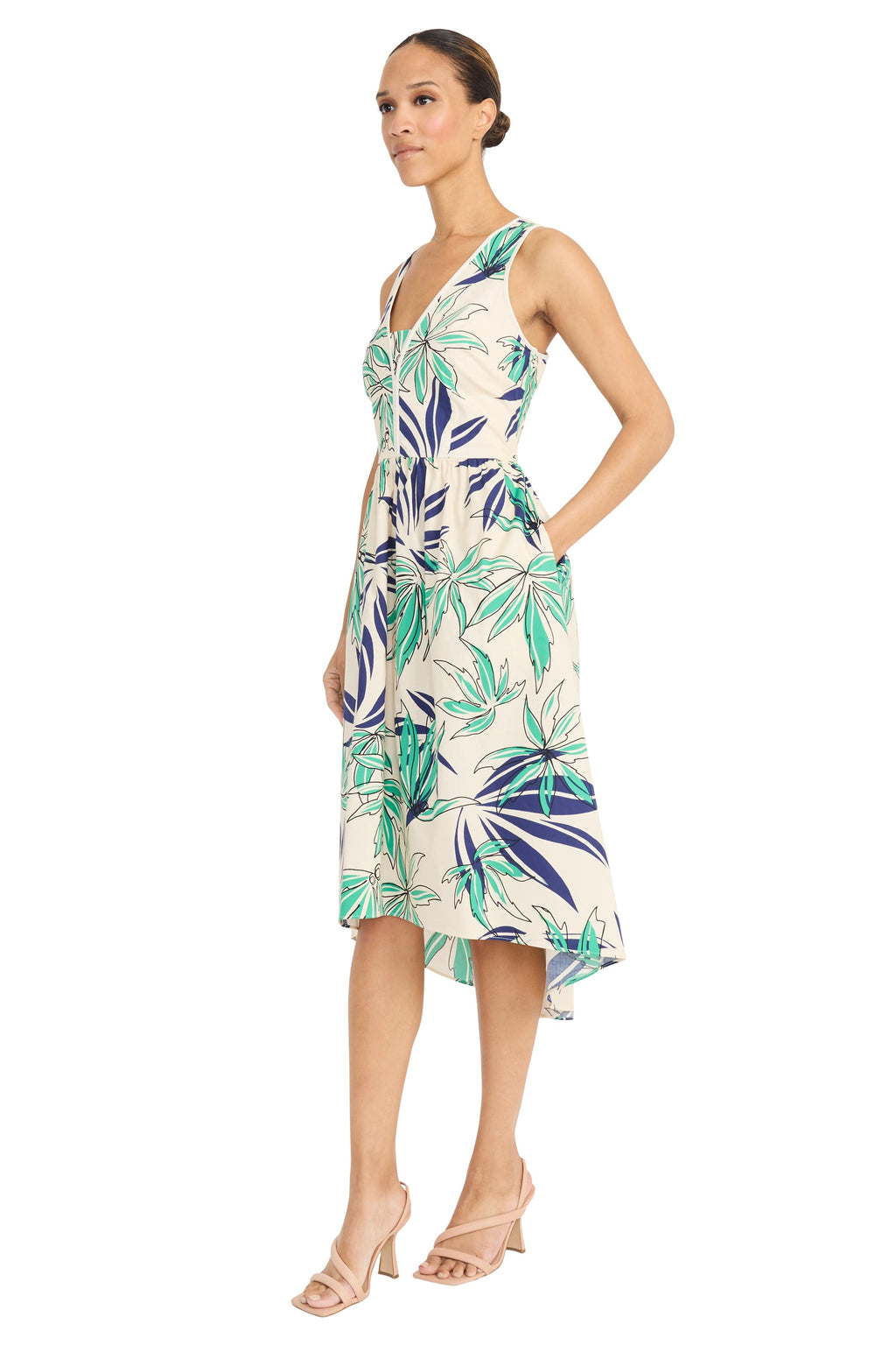 Arabella Cotton High Low Piped Neck Dress - FINAL SALE