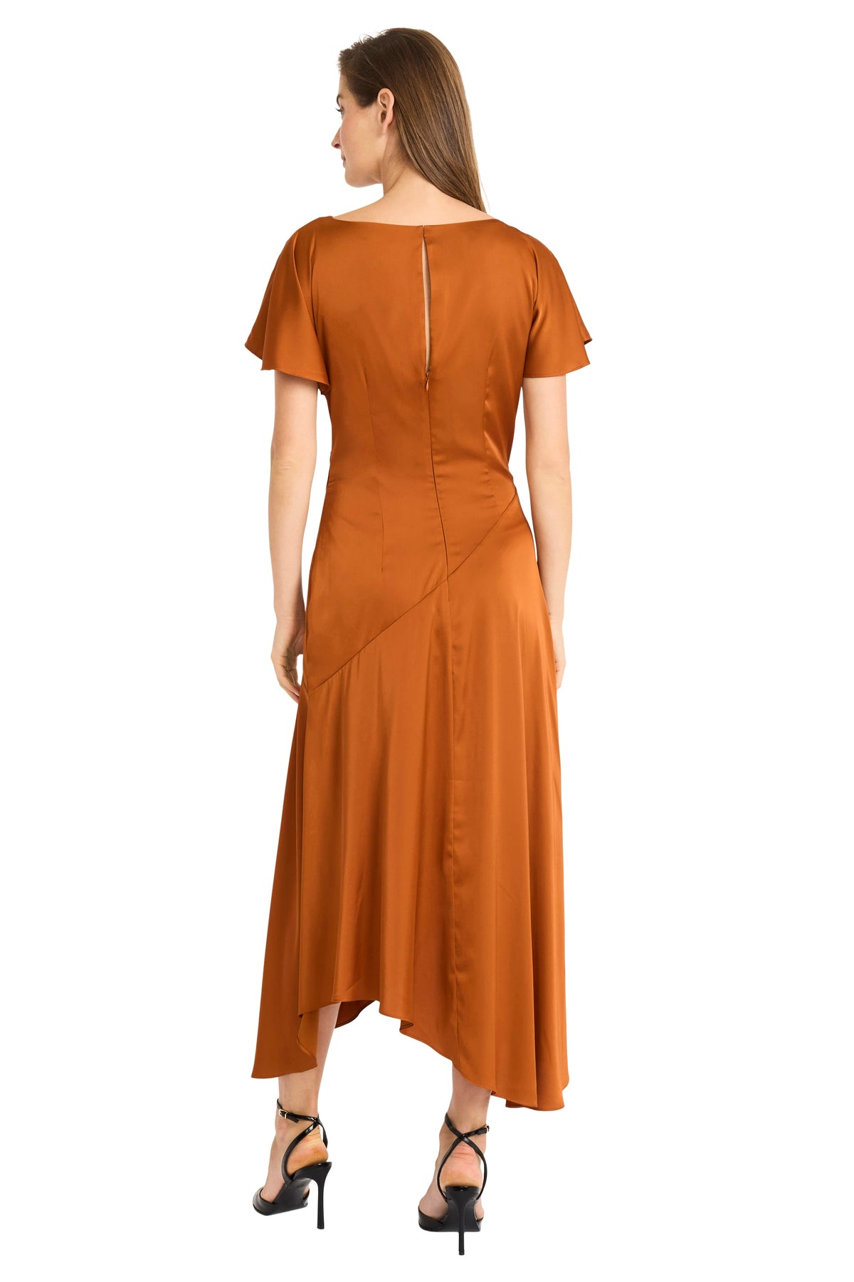Betty Flutter Sleeve Charmeuse Dress - FINAL SALE