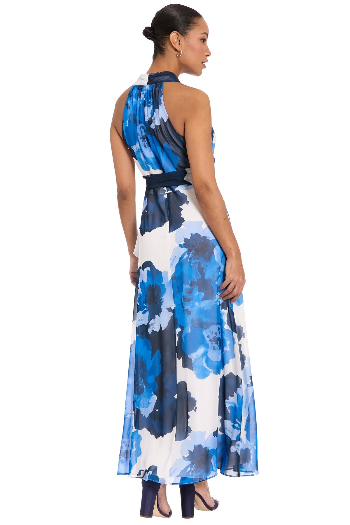 Amberlyn Halter Maxi in Pebble Georgette