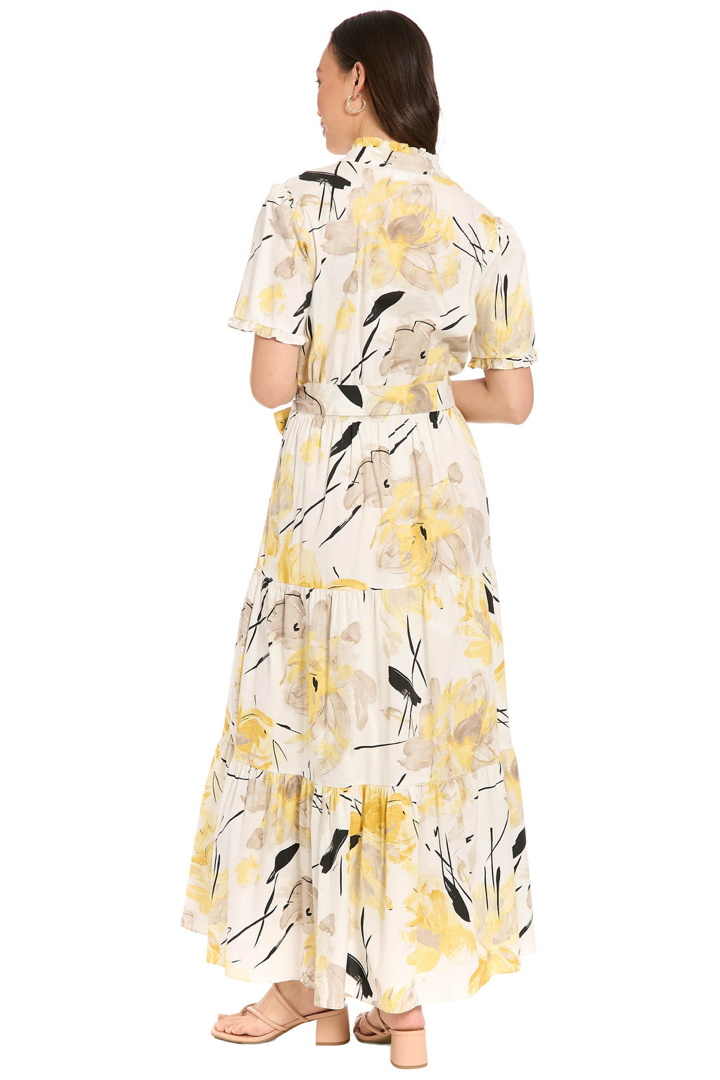Amilia Flutter Sleeve Belted Tiered Maxi - FINAL SALE