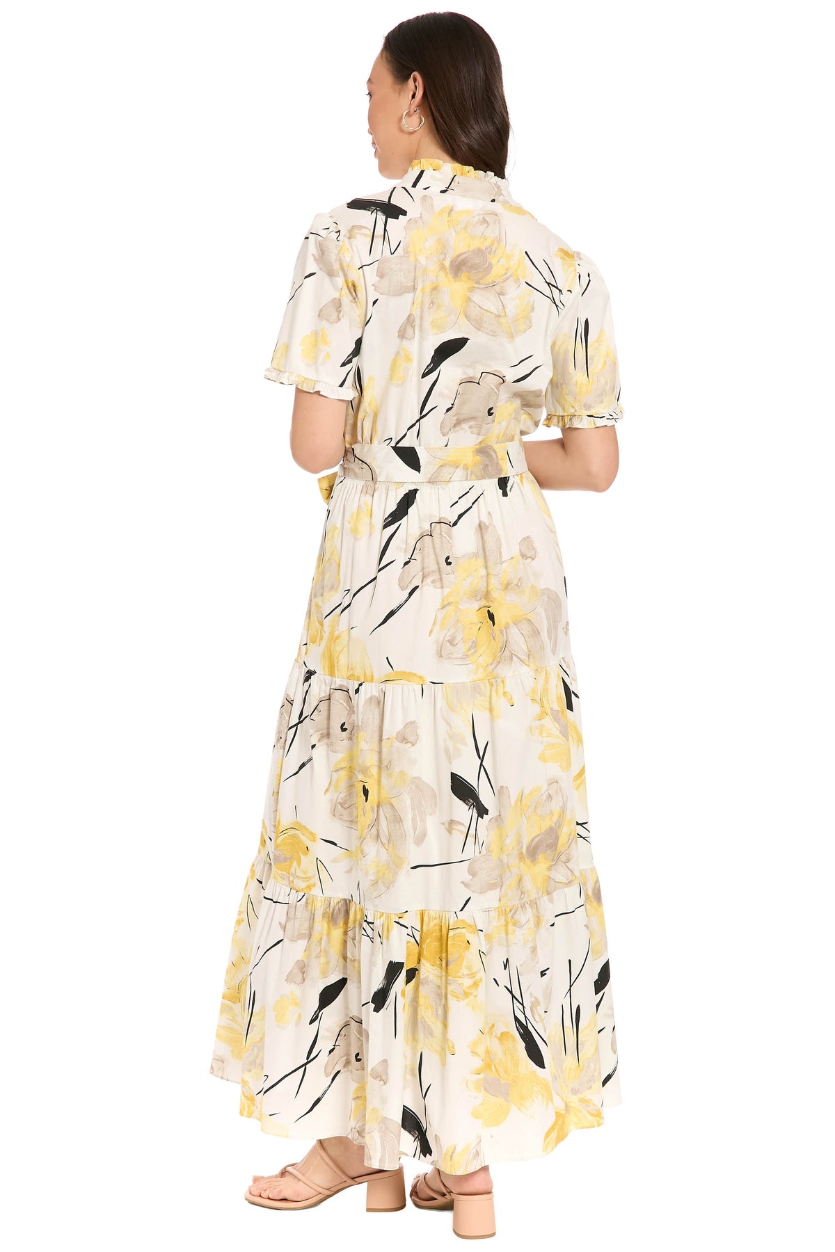 Amilia Flutter Sleeve Belted Tiered Maxi - FINAL SALE