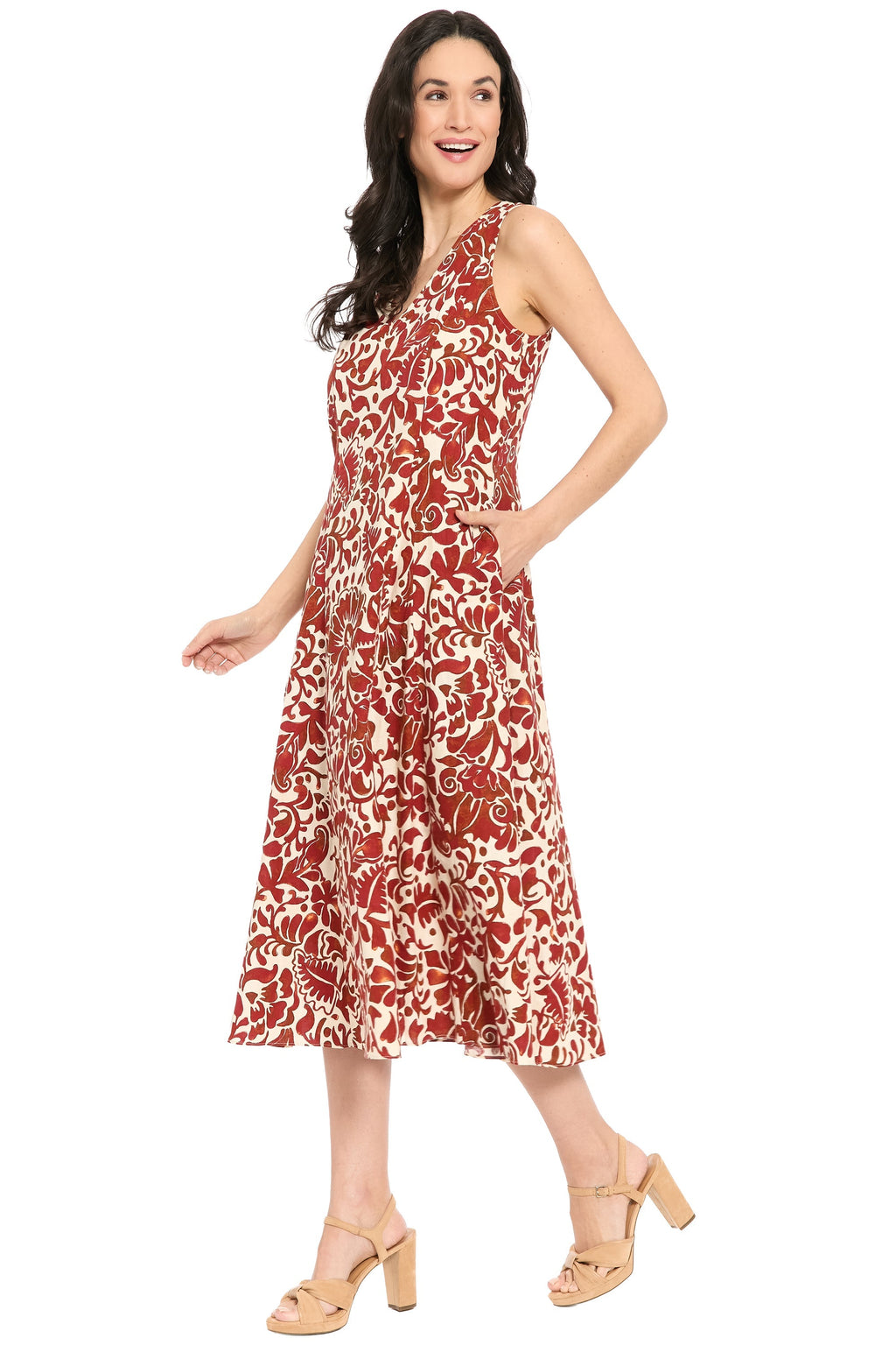 Ilona in Ink Block Floral Linen