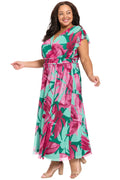 Cassiopeia Curve V-Neck Tiered Mesh Maxi - FINAL SALE