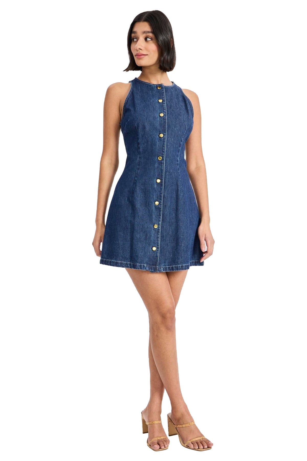 Alan Denim Button Front Mini Dress - FINAL SALE