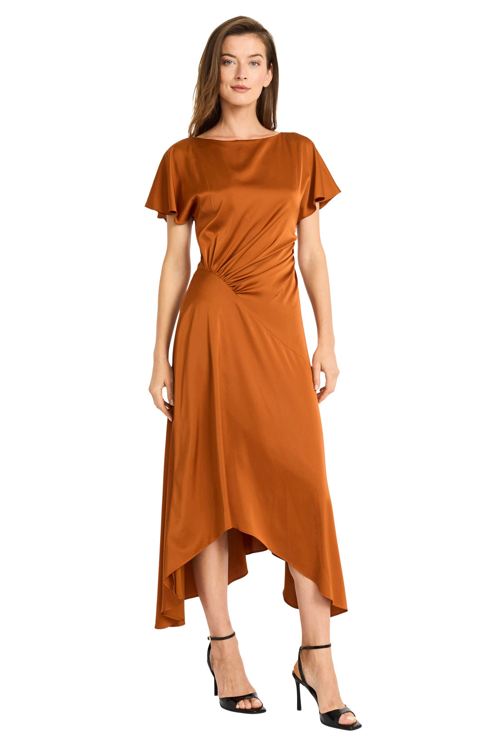 Betty Flutter Sleeve Charmeuse Dress - FINAL SALE