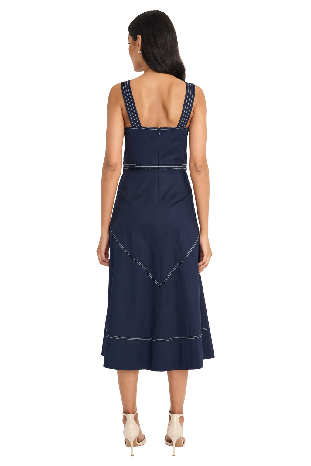 Anika Cotton Topstitch Midi - FINAL SALE
