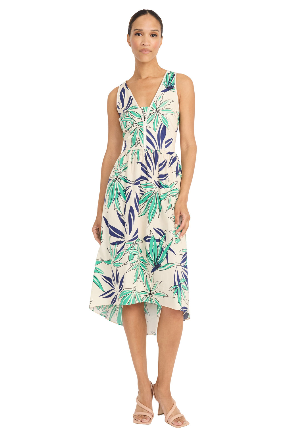 Arabella Cotton High Low Piped Neck Dress - FINAL SALE