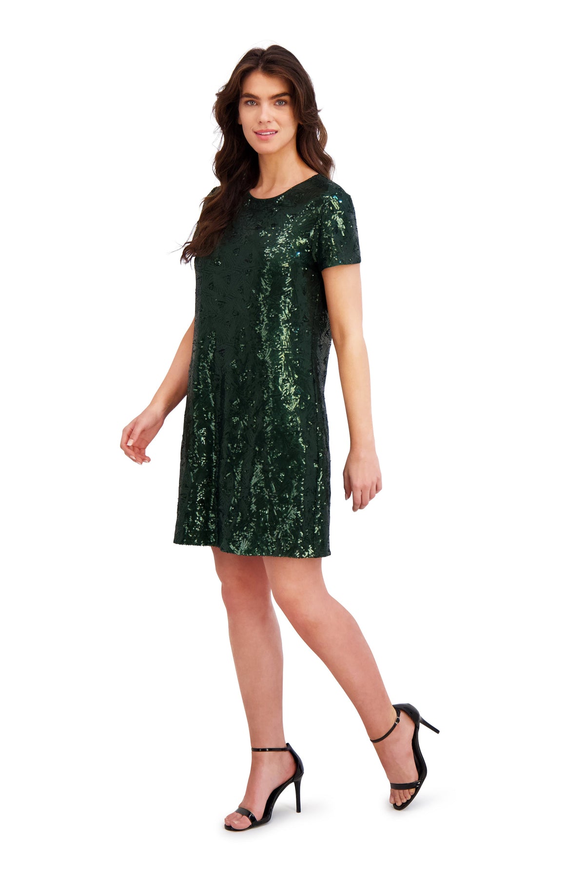 Amada T-Shirt Dress in Geo Sequin