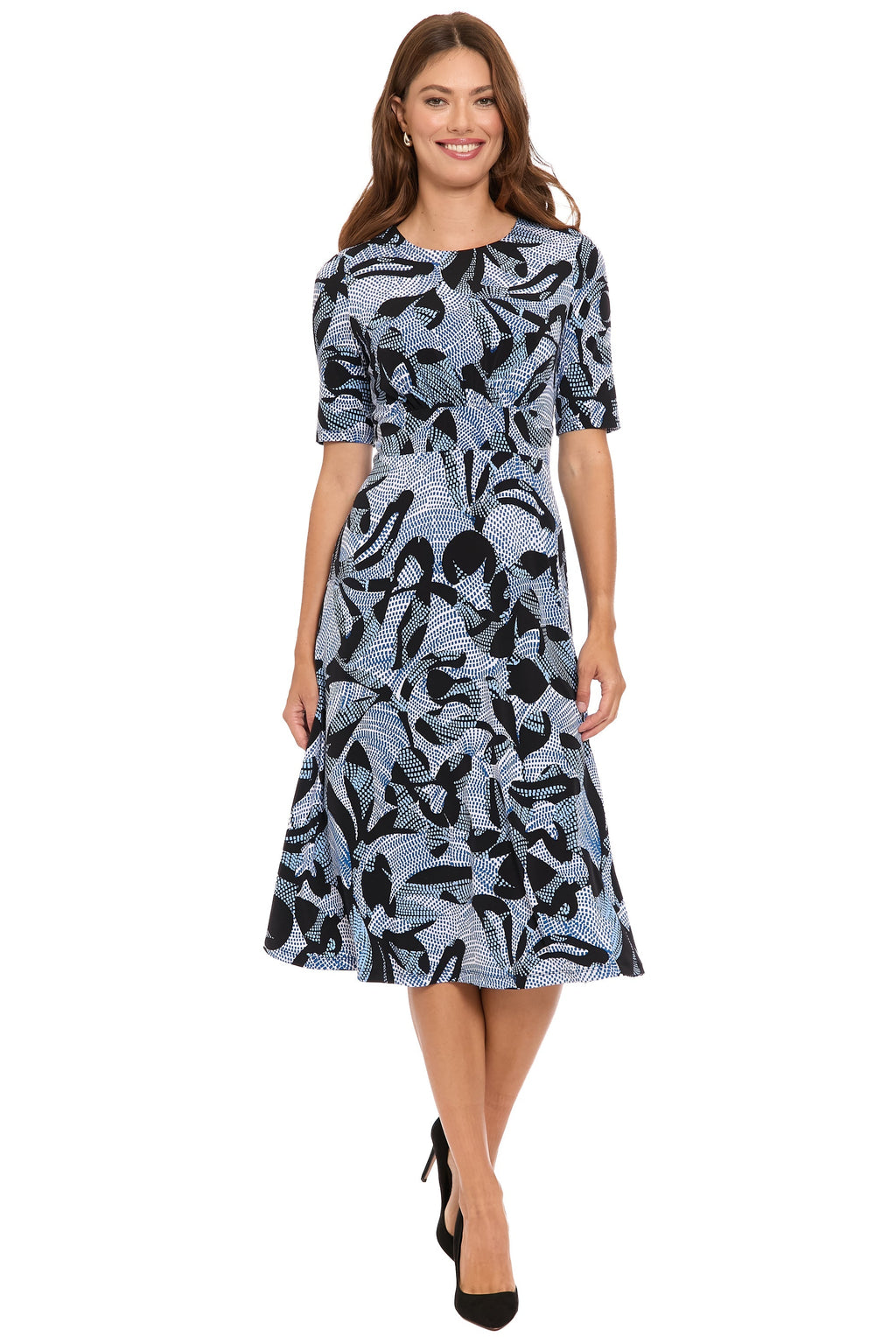 Ayanna Inset Waist Dress in Digital Mosaic