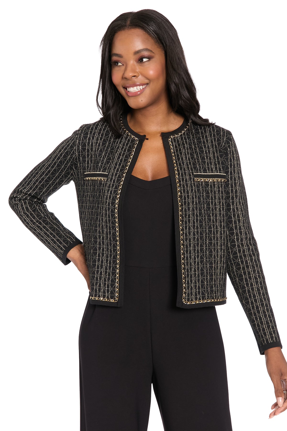 Earl Gold Chain Sweater Cardigan