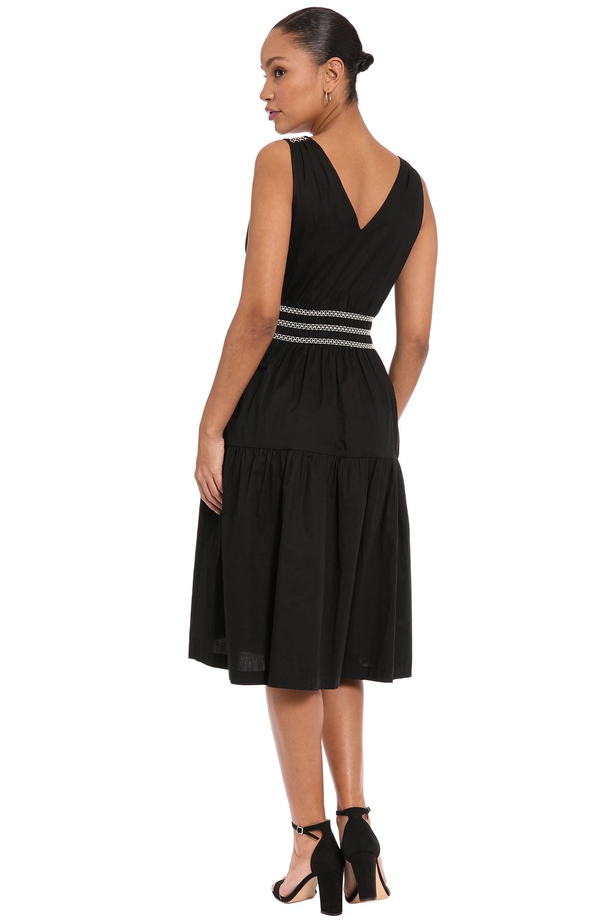 Benita Smocked-Waist Sleeveless Midi