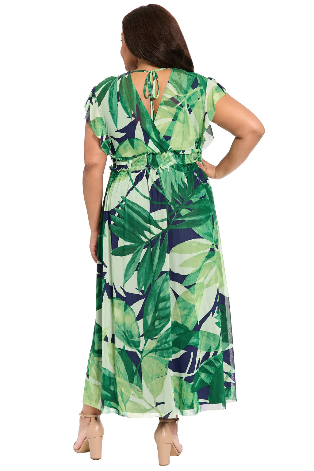 Cassiopeia Curve V-Neck Tiered Mesh Maxi - FINAL SALE