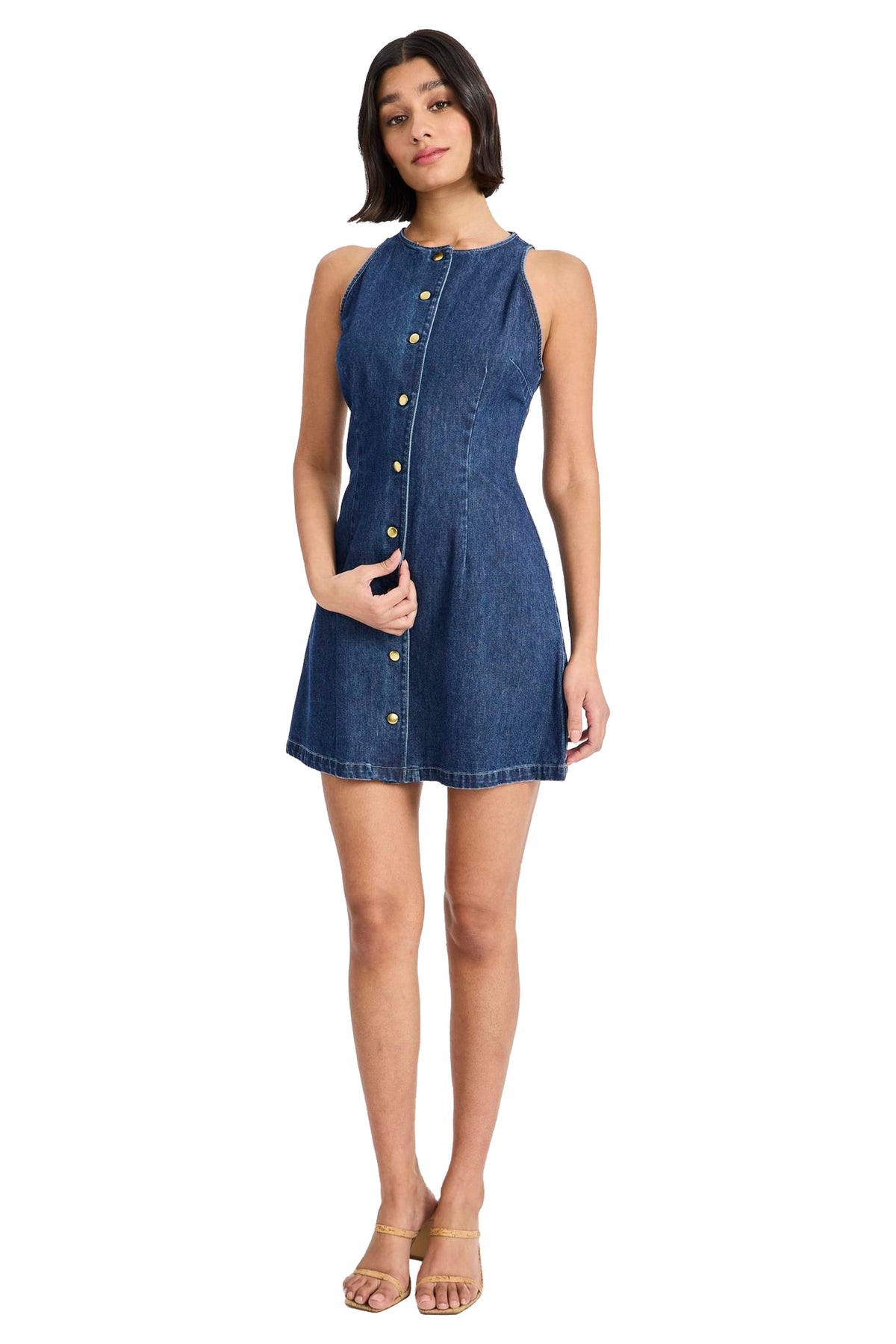 Alan Denim Button Front Mini Dress - FINAL SALE