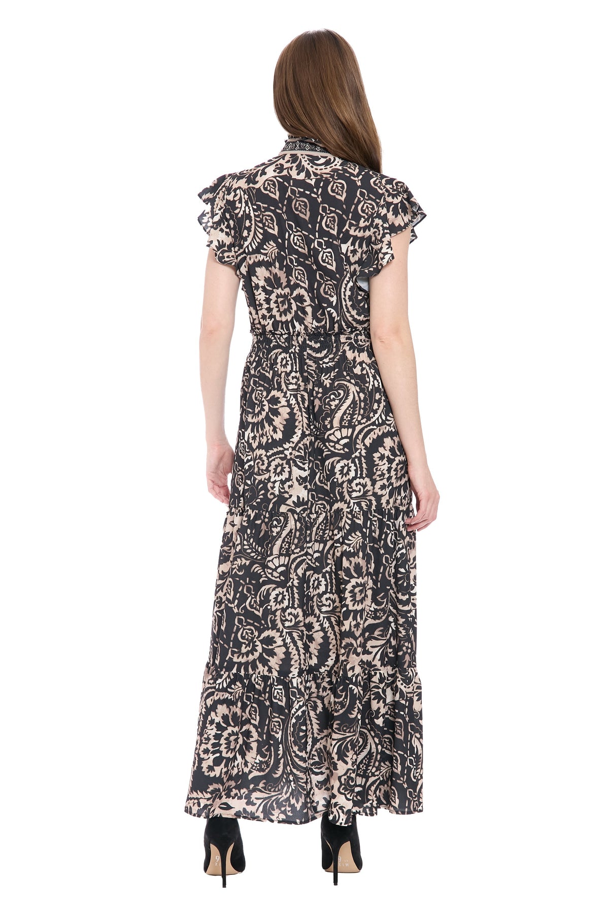 Consuela Cap Sleeve Maxi in Boho Patchwork