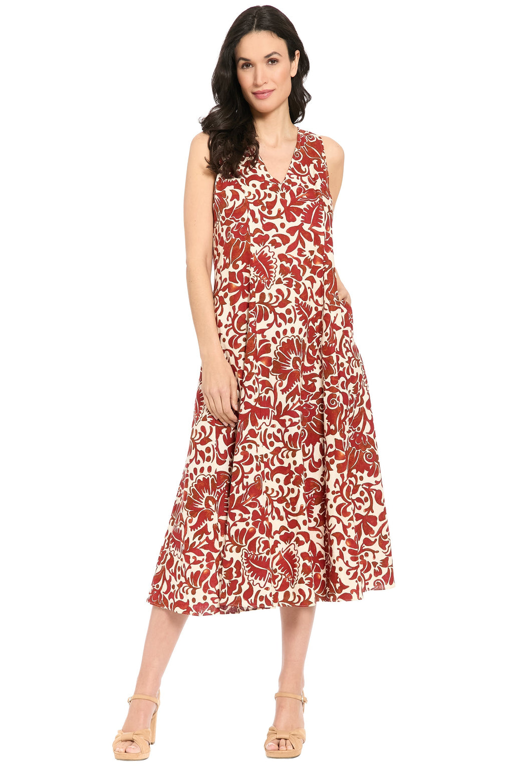 Ilona in Ink Block Floral Linen
