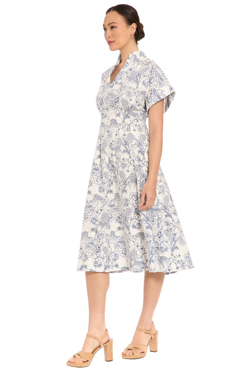 Ysabela Short Sleeve Pleated Fit Midi