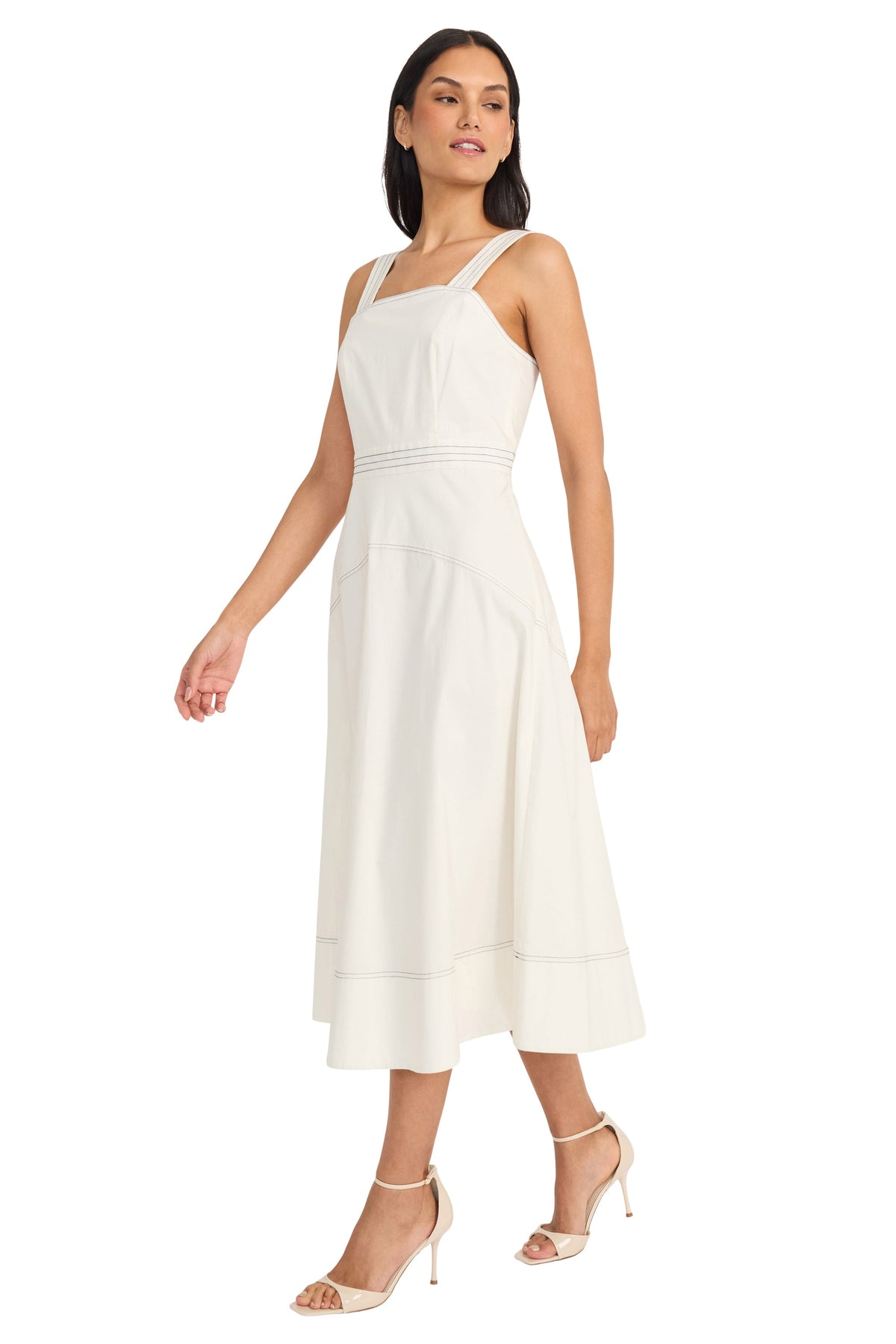 Anika Cotton Topstitch Midi - FINAL SALE