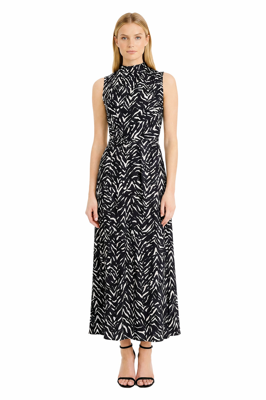 Brigitte Maxi Sleeveless Dress in Inverted Streaks