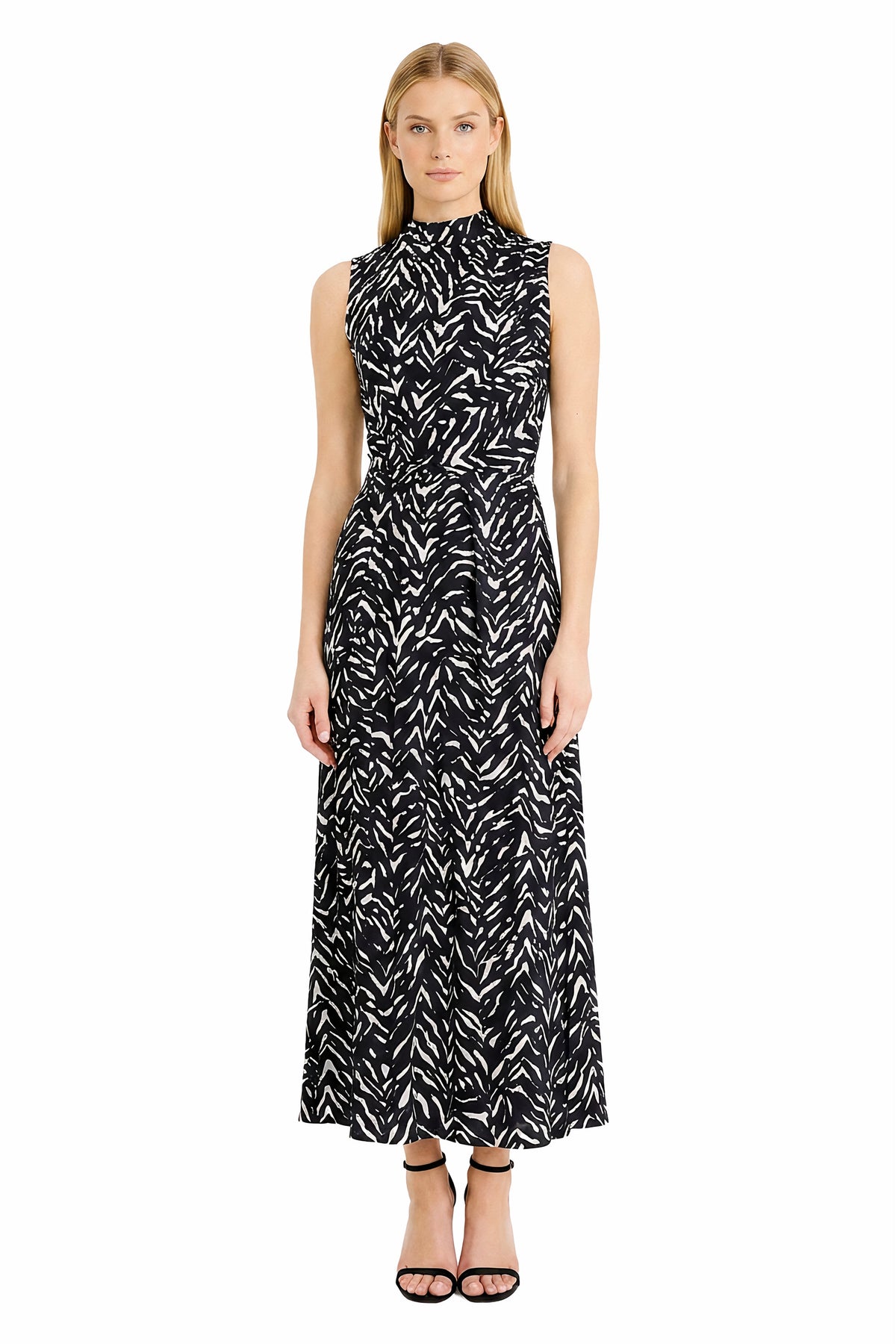 Brigitte Maxi Sleeveless Dress in Inverted Streaks