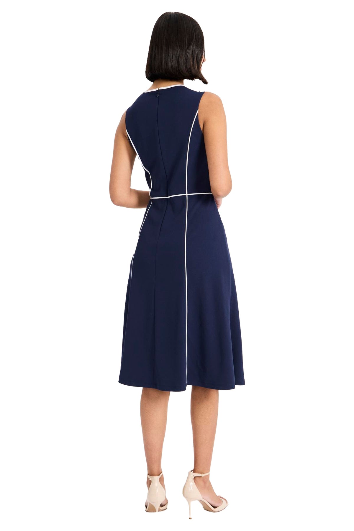 Denyce Contrast Pipe Fit & Flare Dress