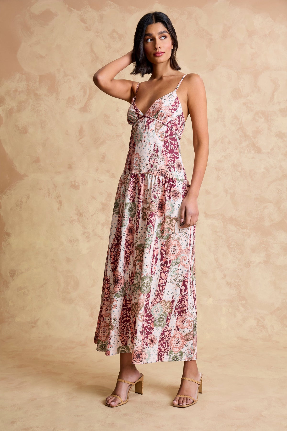 Julian Tiered Sleeveless Maxi in Crafted Patchwork