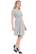 Gianna Fit & Flare Tweed Dress