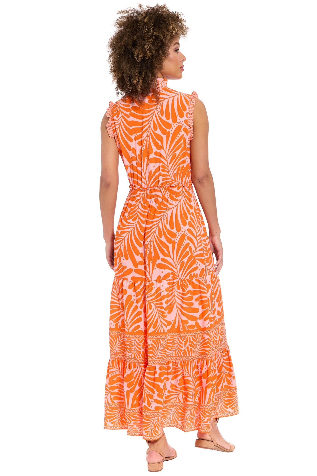 Consuela Sleeveless Maxi in Leaf Print