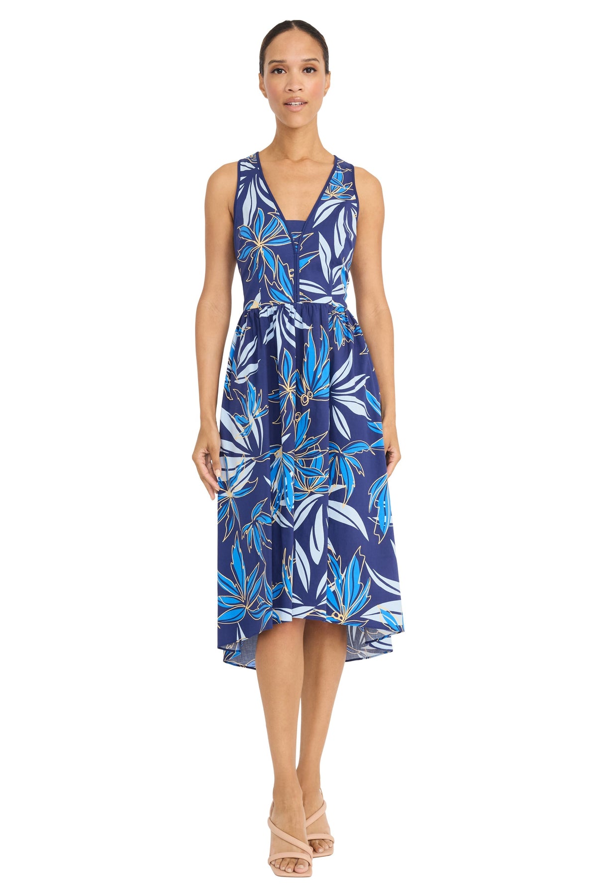 Arabella Cotton High Low Piped Neck Dress - FINAL SALE
