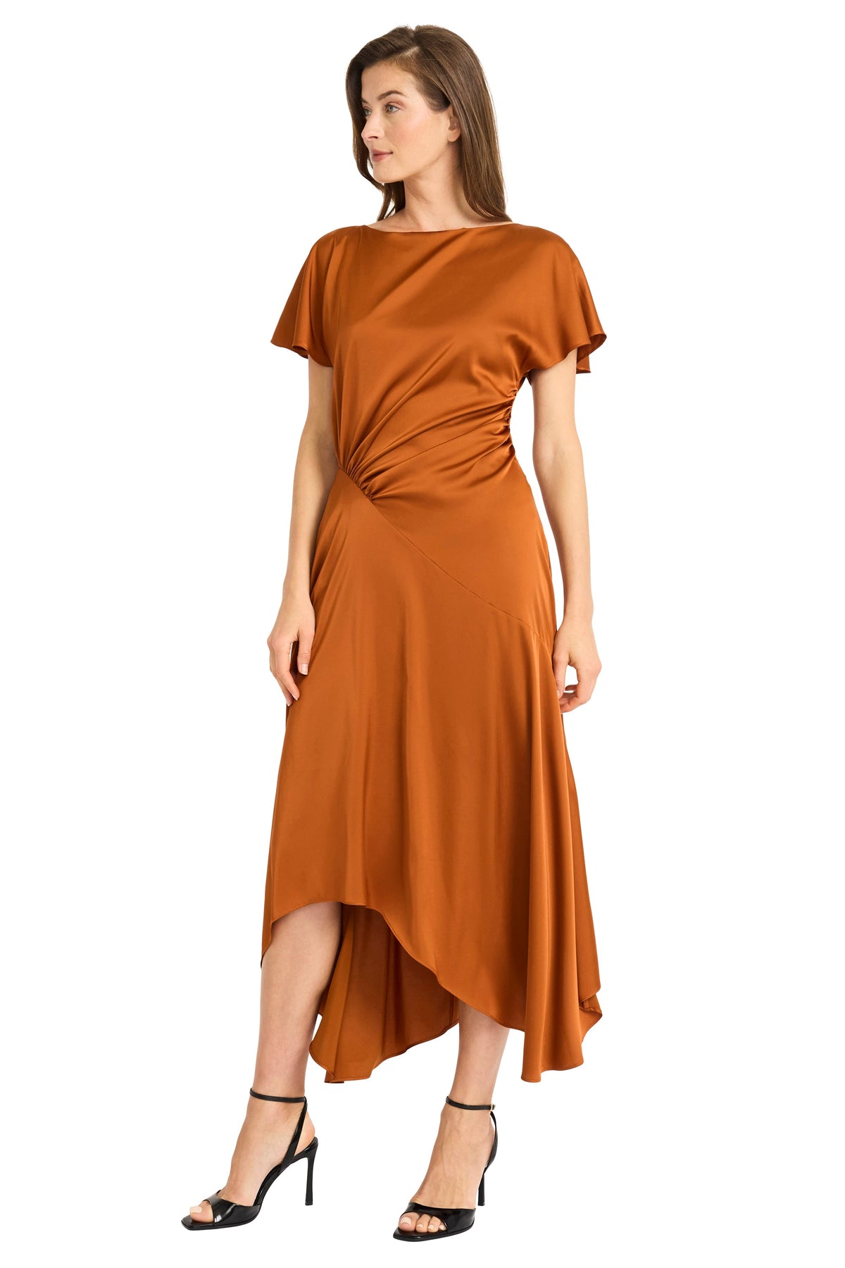 Betty Flutter Sleeve Charmeuse Dress - FINAL SALE