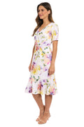 Brandi Curve in Watercolor Blooms - FINAL SALE