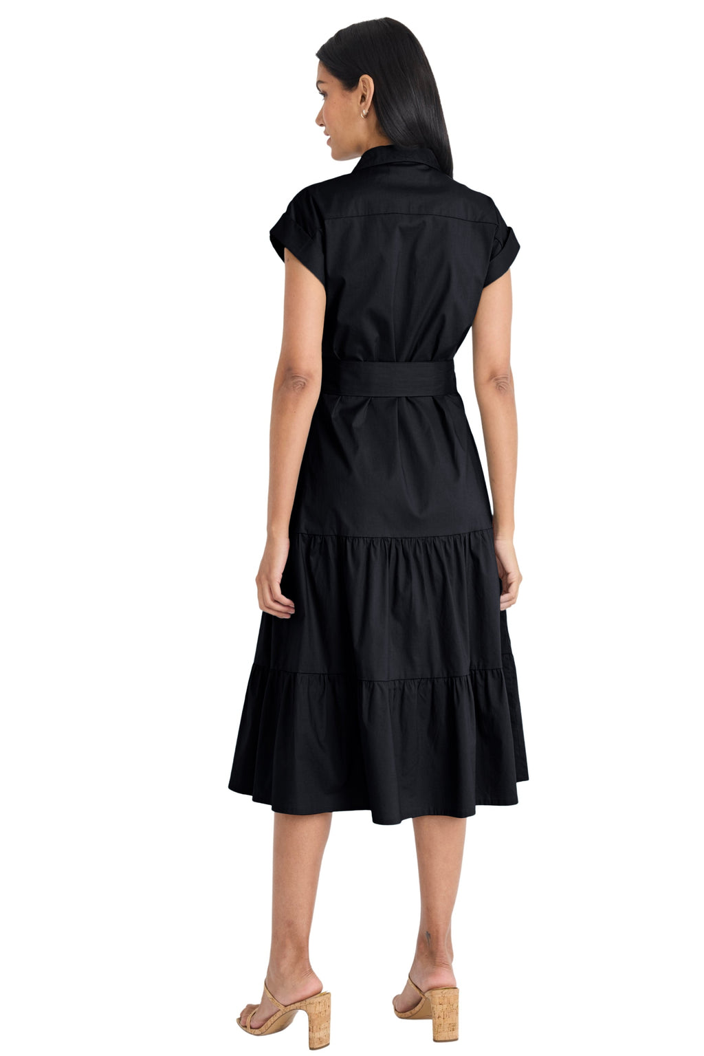 Dorinda Cotton Collared Midi Shirtdress