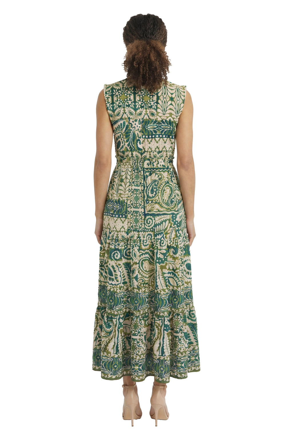 Consuela Sleeveless Maxi in Stamp Patchwork