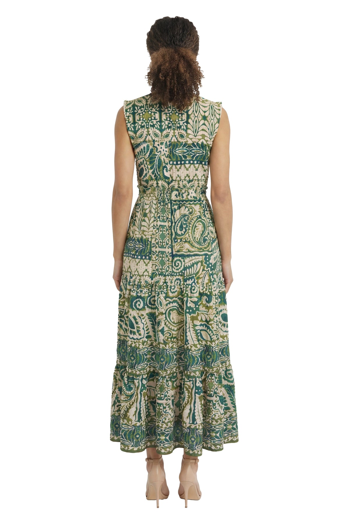 Consuela Sleeveless Maxi in Stamp Patchwork