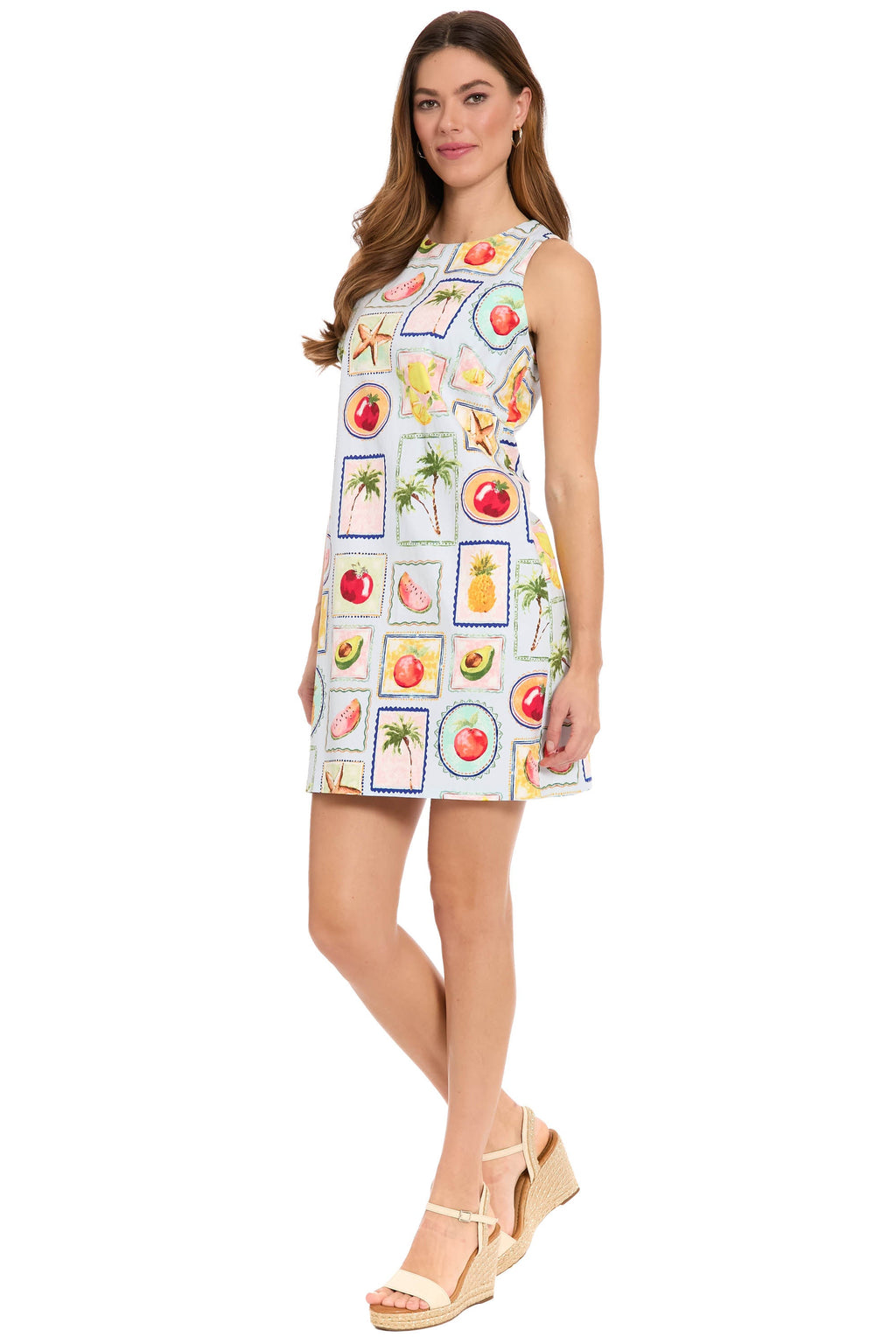 Dottie Petite Cotton Shift Dress in Fruitopia - FINAL SALE