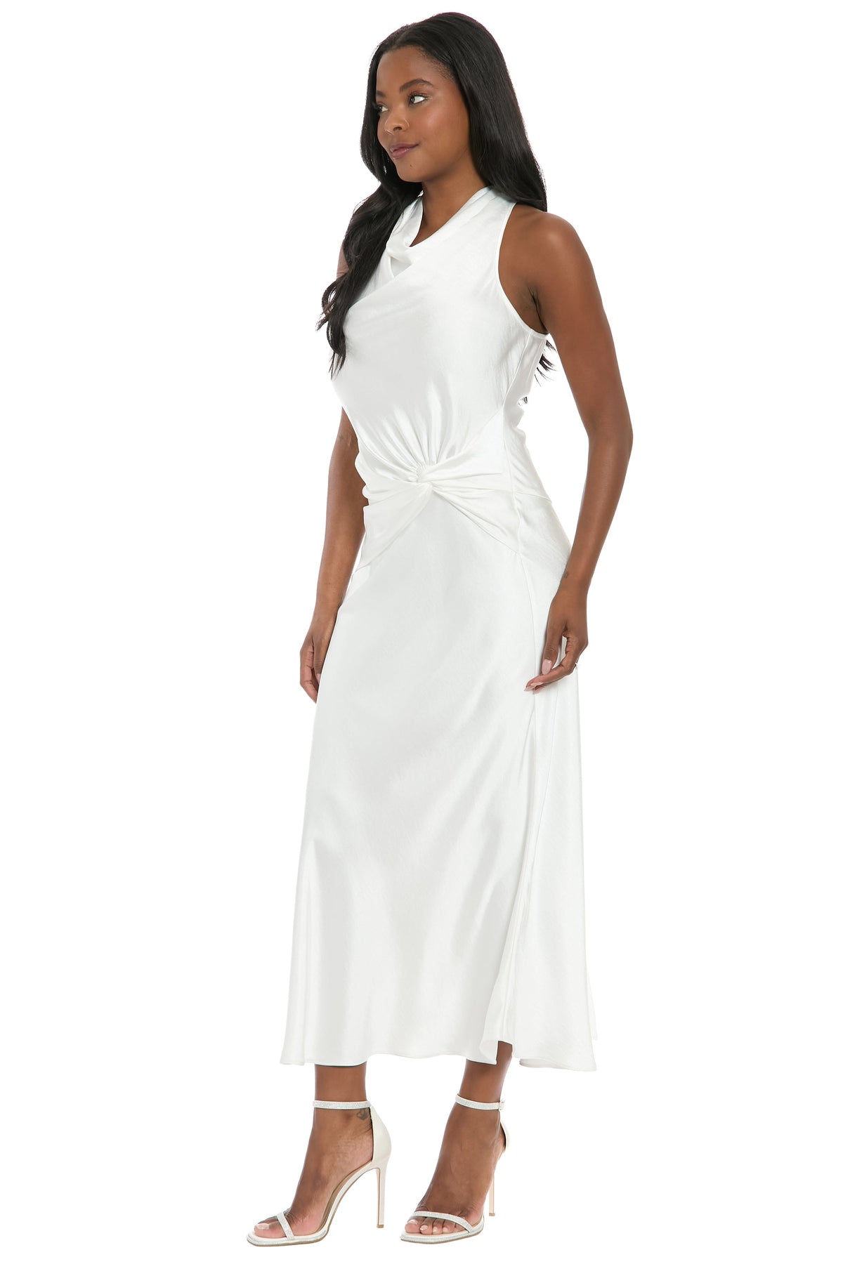 Glory Halter Cowl Neck Side Twist Midi