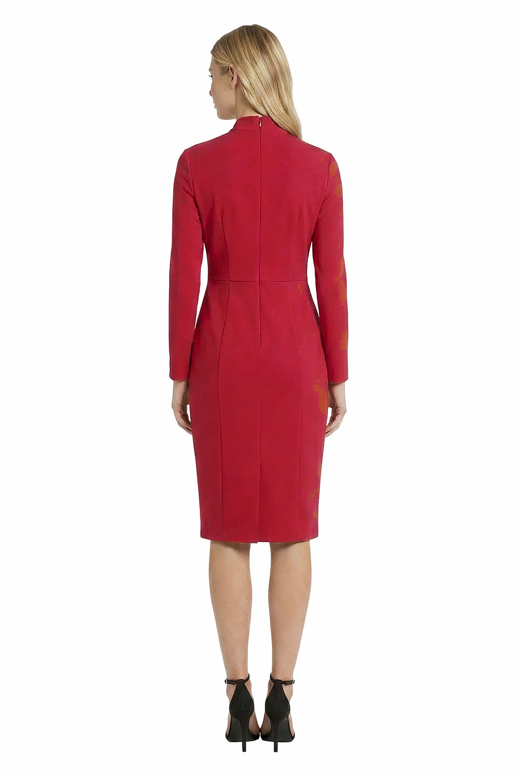 Livie Twist-Neck Keyhole Sheath Dress