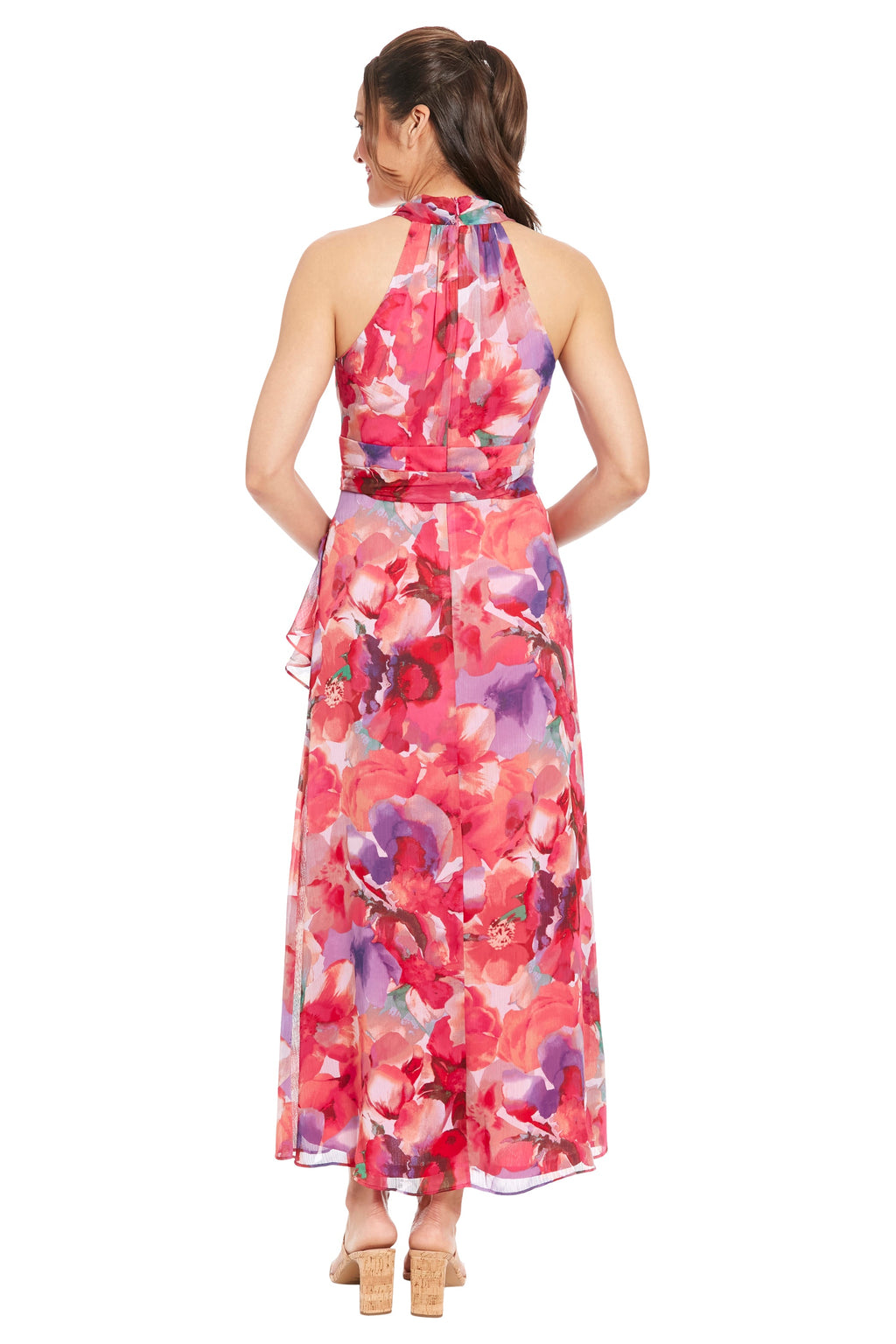 Amberlyn Curve Halter Maxi in Pansy Blast - FINAL SALE