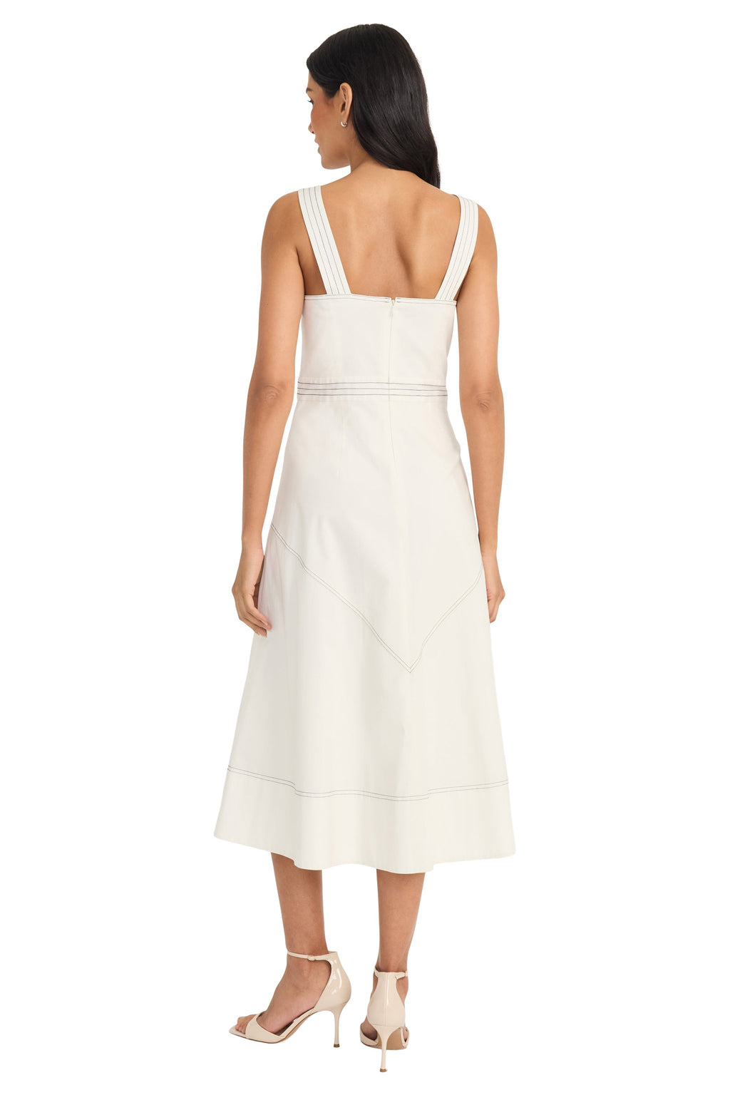 Anika Cotton Topstitch Midi - FINAL SALE