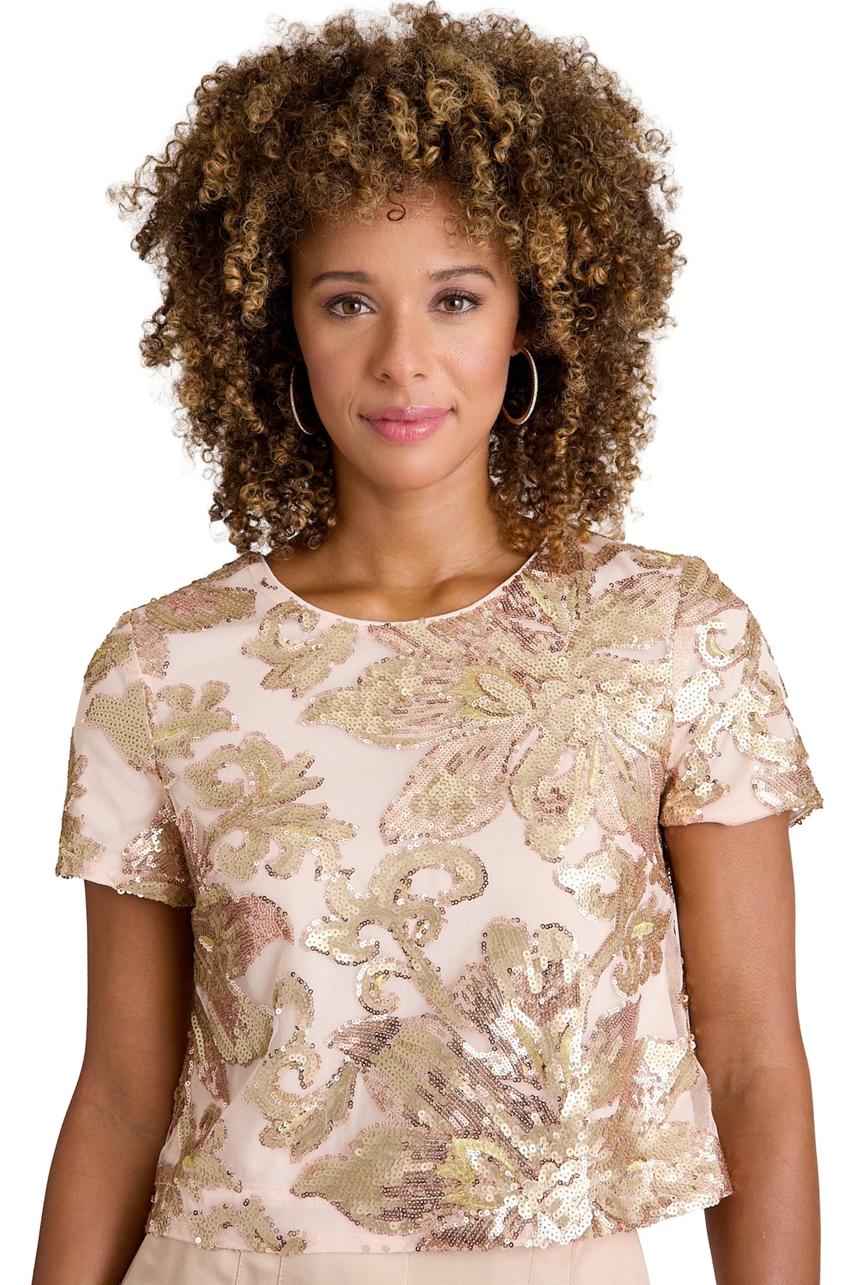 Chelsea Jewel Neck Sequin Top