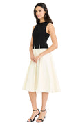 Amala Structured Sleeveless Colorblock Midi Dress