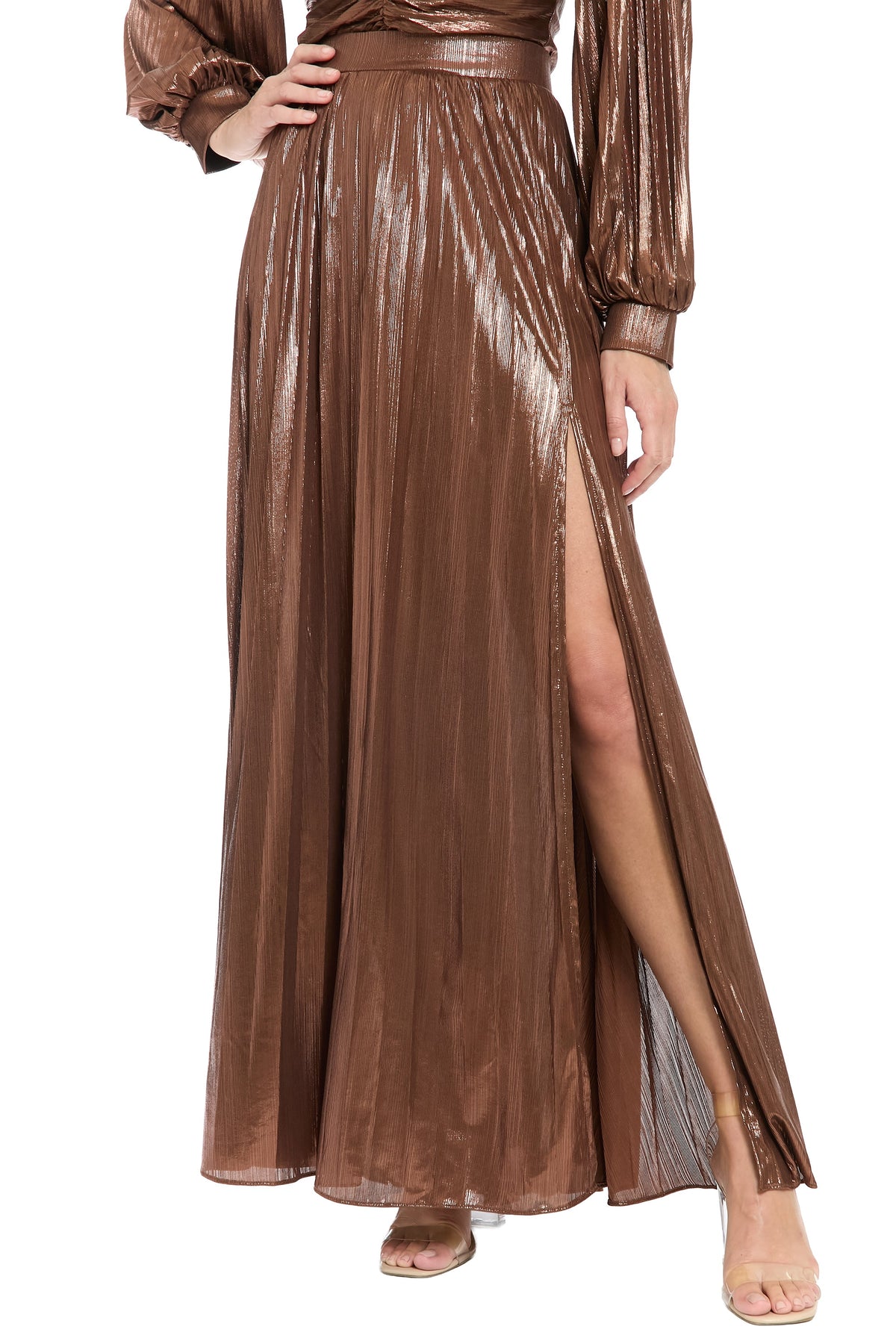 Malba Metallic Pleated Maxi Skirt - FINAL SALE