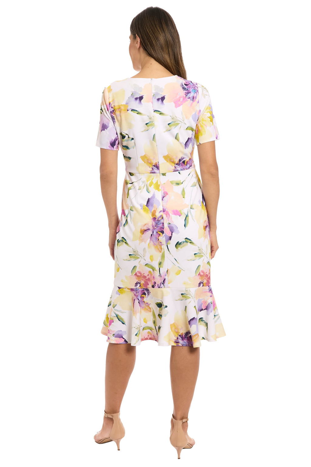 Brandi Curve in Watercolor Blooms - FINAL SALE