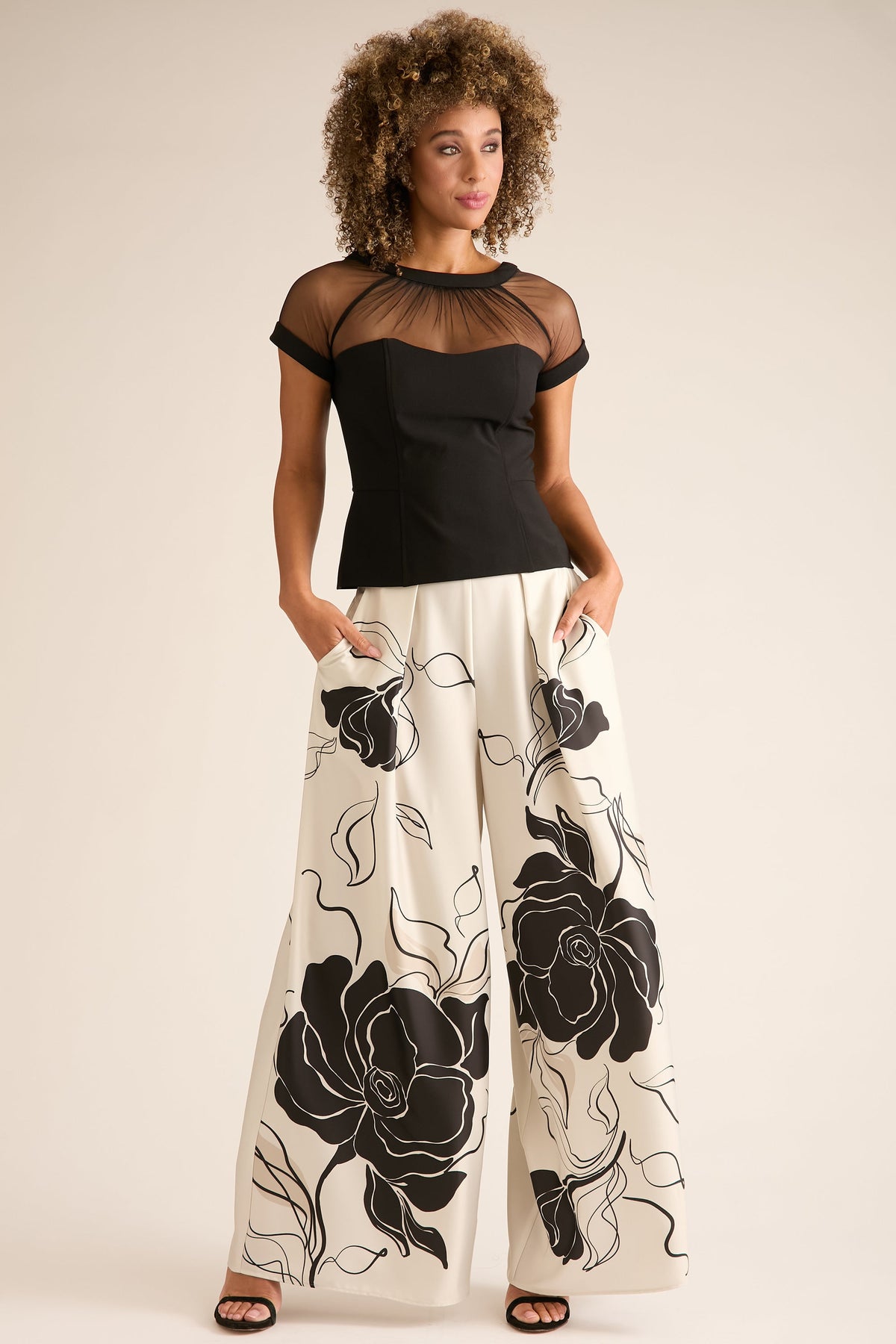 Illusion Mesh Yoke Fitted Top