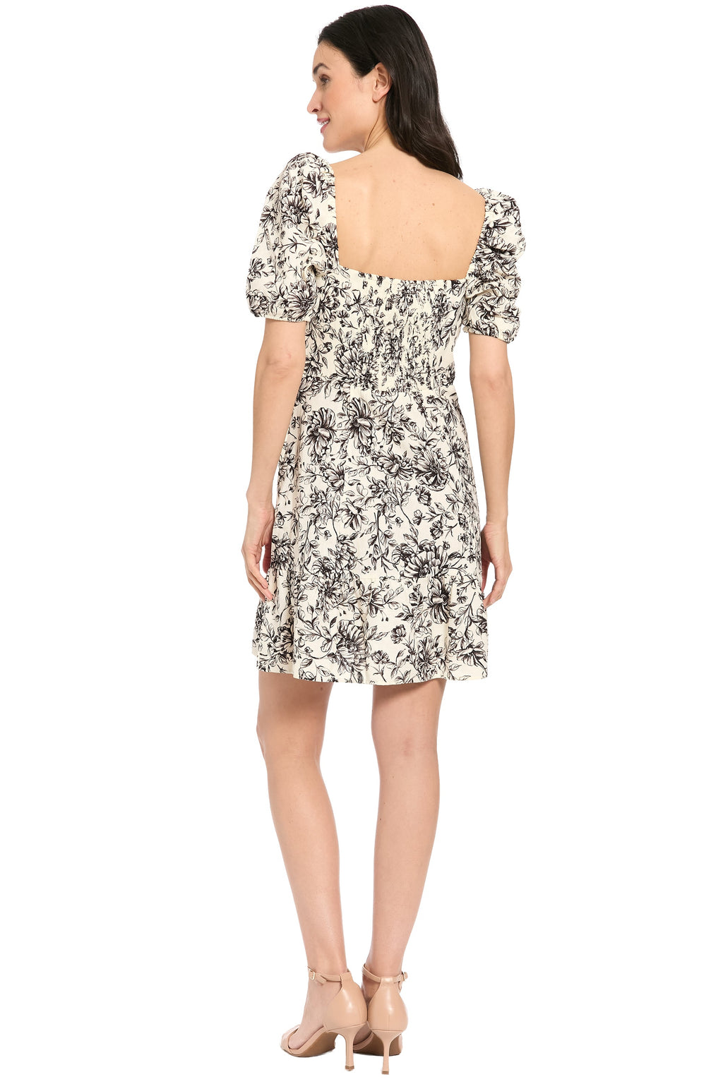 Kristin Knee Length in Floral Toile Linen - FINAL SALE