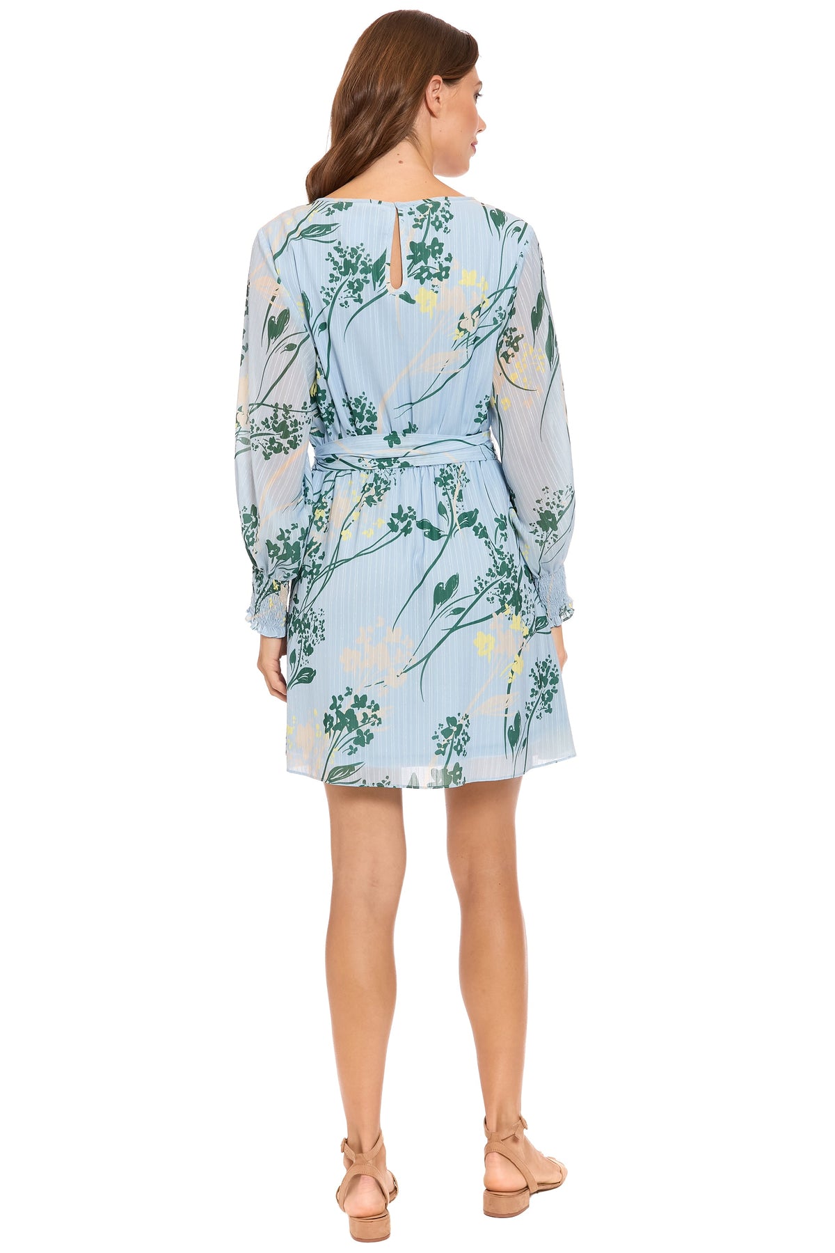 Alana Long Bishop Sleeve Keyhole Dress