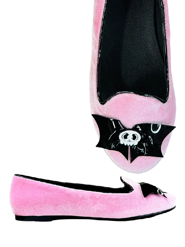 LYDIA SKULL BAT - PINK VELVET