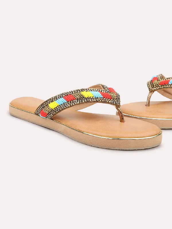 Women Antique Ethnic One Toe Flats