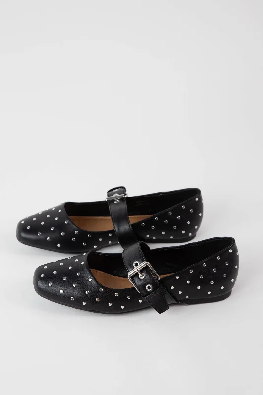 Mellie Buckle Mary Jane Flat, Black Stud | DV by Dolce Vita