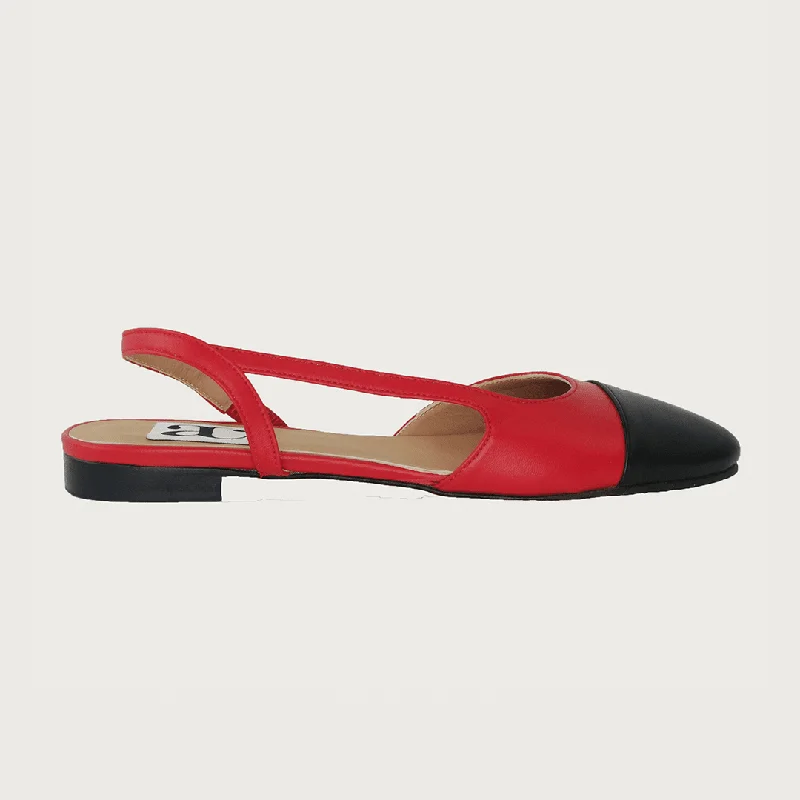 Chloe 10 Slingback Red-Black Leather