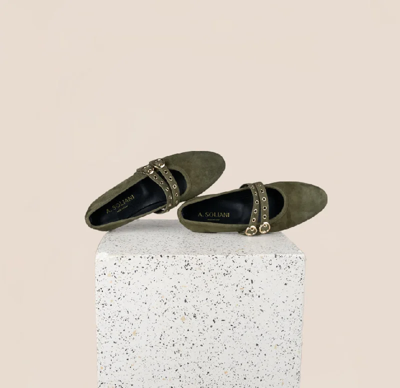 Como 2 Buckle - Olive Suede